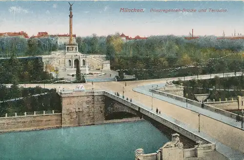 München Prinzregentenbrücke und Terrasse ngl 123.997