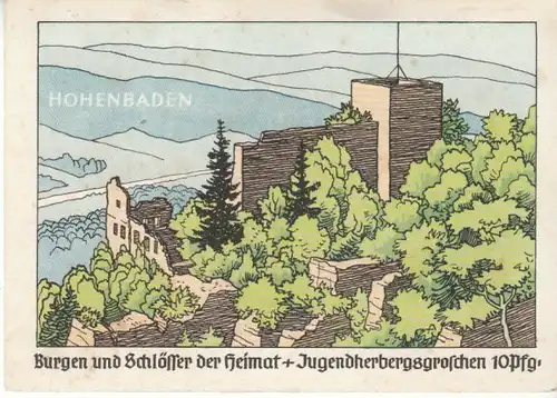 Baden-Baden Hohenbaden Jugendherb.Groschen ngl B5580