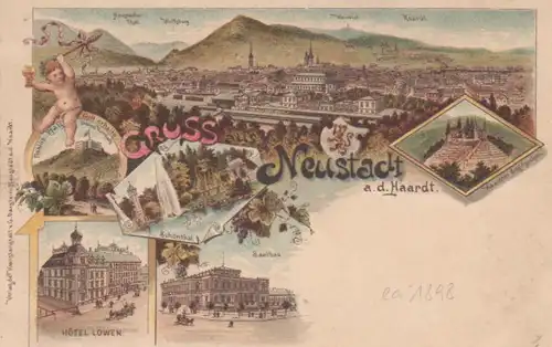 Neustadt/Haardt Litho Hotel Löwen Saalbau ngl 93.309