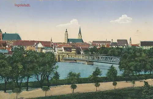 Ingolstadt Total mit Donaubrücke feldpgl1916 119.896