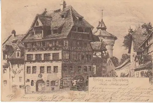 Nürnberg Dürer-Haus Künstlerkarte gl1905 B5344