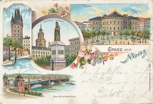 Mainz Litho 4 Teilansichten bahnpgl1900 130.725