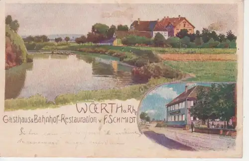 Wörth am Rhein Gasthaus F. Schmidt gl1900 93.793