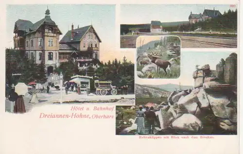 Hotel und Bahnhof Dreiannen-Hohne Oberharz ngl 95.659