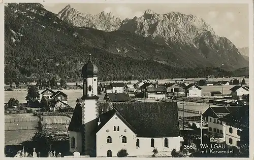 Wallgau mit Karwendel gl1934 120.000