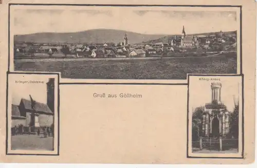 Göllheim Denkmal König-Kreuz Panorama gl1918 93.728