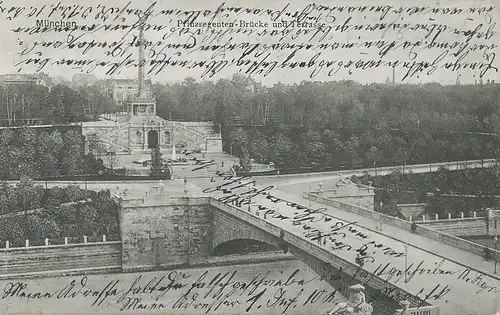 München Prinzregentenbrücke und Terrasse gl1911 124.002