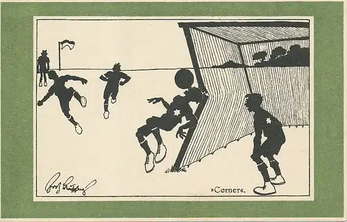 Fußball: Künstlerkarte Corner gl1947 112.971