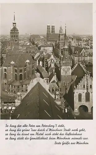 Grüße aus München Teilansicht Gedicht gl1938 125.575