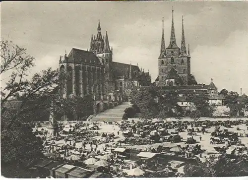 Erfurt Markttreiben Dom u.Severikirche ngl B6637