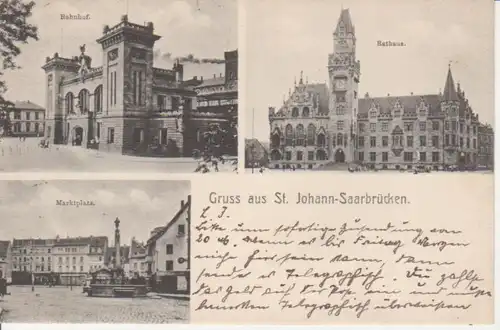 St. Johann-Saarbrücken Bahnhof Marktplatz gl1908 95.043