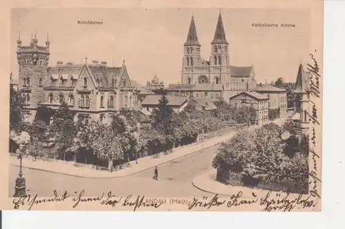 Landau Schlösschen Katholische Kirche gl1913 93.400