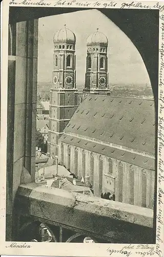 München Frauenkirche Blick vom Rathaus gl1937 124.127