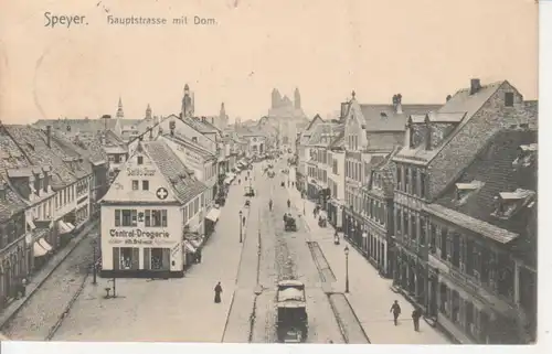 Speyer Hauptstraße mit Dom gl1906 93.765