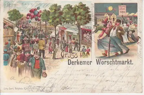 Bad Dürkheim Litho Gruß vom Wurstmarkt gl1899 93.665