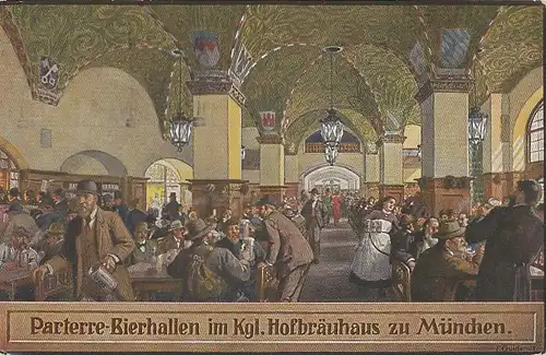 München Hofbräuhaus Parterre-Bierhallen gl1929 124.199