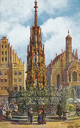 Nürnberg Schöner Brunnen Künstlerkarte ngl 124.439