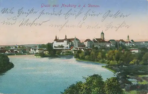 Neuburg Partie an der Donau feldpgl1916 122.687