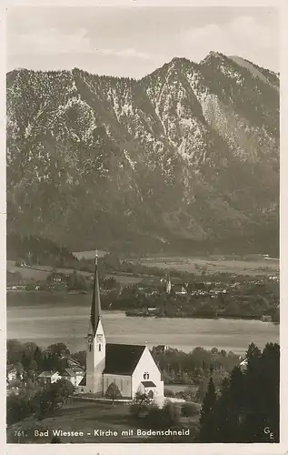 Bad Wiessee Kirche mit Bodenschneid gl1939 119.447