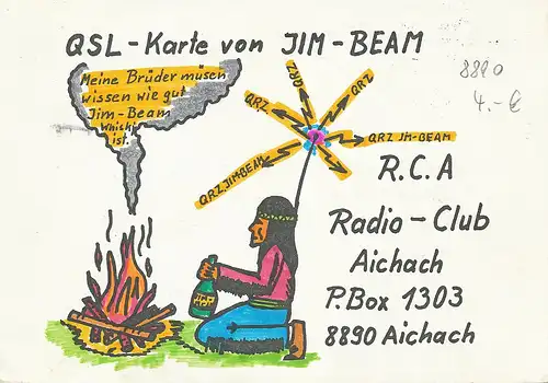 Aichach QSL Jim Beam Radio-Club Werbekarte 122.813