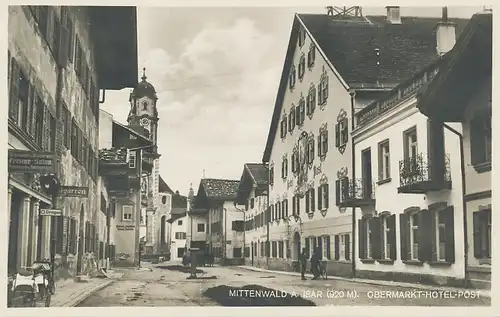 Mittenwald Obermarkt mit Hotel Post ngl 126.026