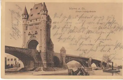 Worms a.Rh. Ernst-Ludwig-Brücke gl1911 B5575