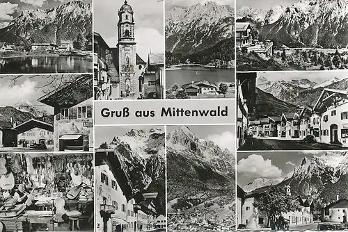 Mittenwald Teilansichten Mehrbildkarte gl1956 126.007