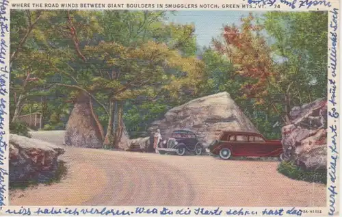Green MTS., VT. Road Smugglers Notch gl1936 204.417