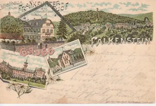 Falkenstein i.T. Litho Heilanstalt Hotel gl1898 95.271