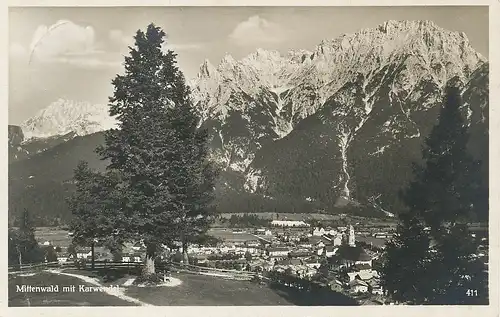 Mittenwald mit Karwendelgebirge gl1933 126.127