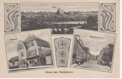 Marienborn Bahnhof Hauptstraße Panorama gl1930 94.613