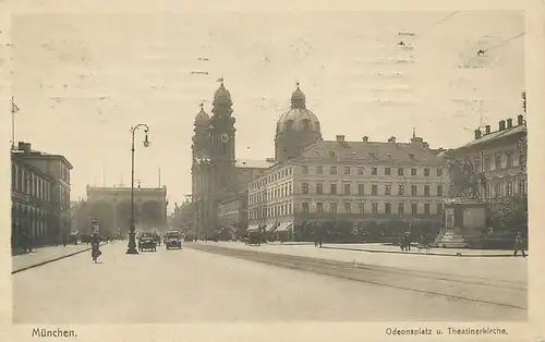 München Odeonsplatz und Theatinerkirche gl1916 124.311