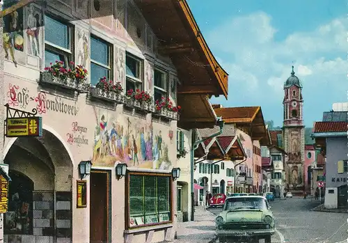 Mittenwald Obermarkt und Pfarrkirche gl1968 126.044