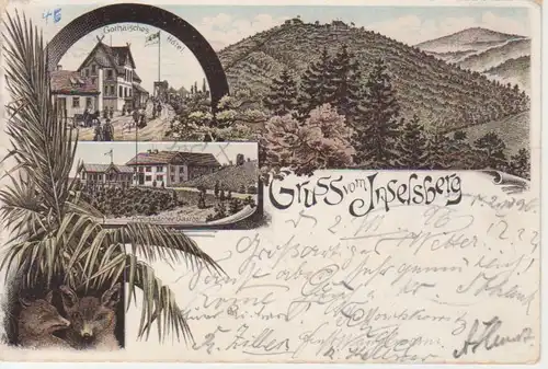 Inselsberg Litho Hotel Gasthaus Panorama gl1896 96.205