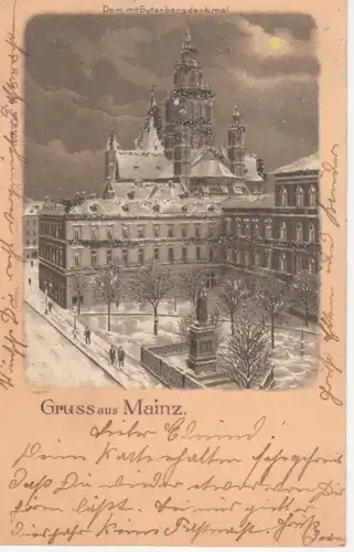 Mainz Dom mit Gutenbergdenkmal gl1901 94.600