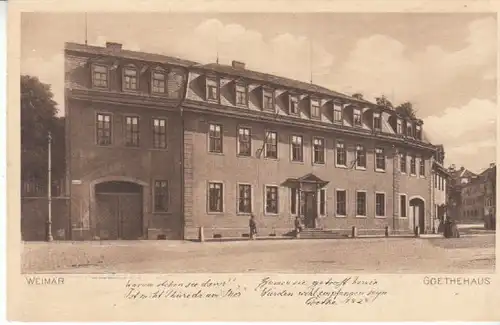 Weimar Goethe-Haus mit Goethe-Spruch ngl B7510
