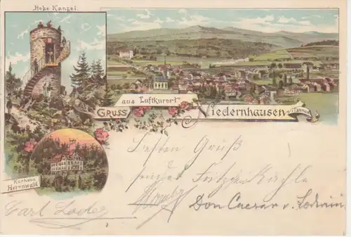 Niedernhausen i.T. Litho Kurhaus Panorama gl1901 95.316