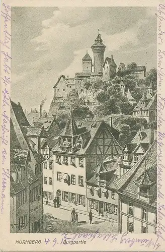 Nürnberg Burgpartie feldpgl1915 124.684