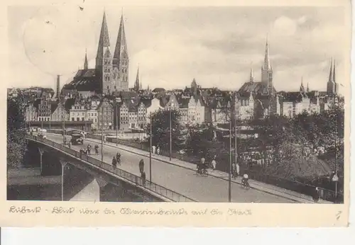 Lübeck Brücke und Stadtpanorama gl1937 94.221