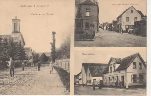 Hahnheim Hauptstr. Partie Kirche und Denkmal ngl 94.647