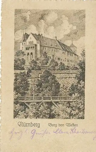 Nürnberg die Burg von Westen gesehen gl1925 124.604