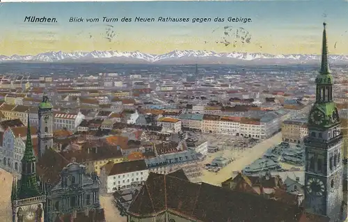 München Blick vom Rathausturm gl1920 125.539