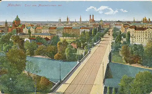 München Total vom Maximilianeum aus feldpgl1915 125.549