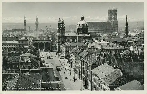 München Blick von der Ludwigskirche Gebirge ngl 125.559