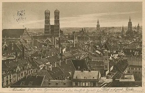 München Blick von der prot. Kirche gl1928 125.579