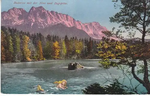 Die Nixe im Badersee und die Zugspitze gl1912? B7612