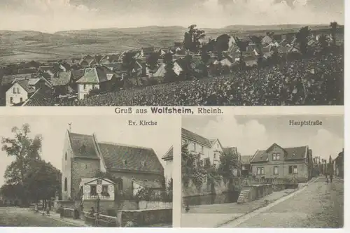 Wolfsheim Ev. Kirche Hauptstraße Panorama ngl 94.921