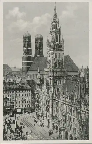 München Rathaus mit Frauenkirche feldpgl1944 123.891