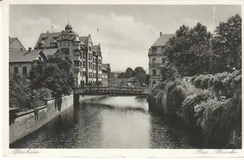 Pforzheim Partie an der Roso-Brücke gl1934? B6614