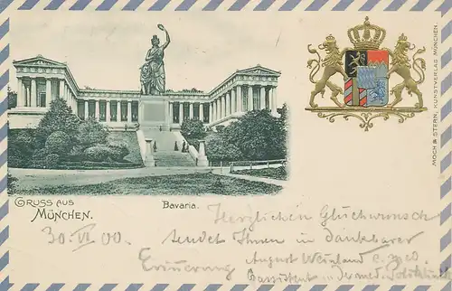 München Bavaria Ruhmeshalle Wappen gl1900 124.018